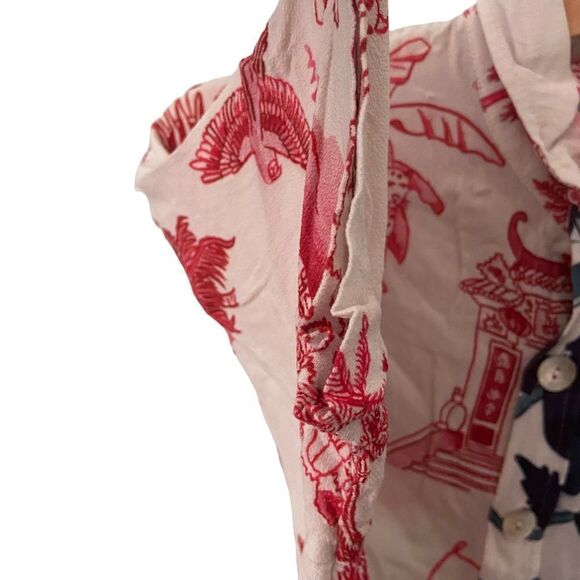 NEW Farm Rio Printed Short Sleeve Camp Front Button Down Shirt in Size XS - Picture 8 of 10